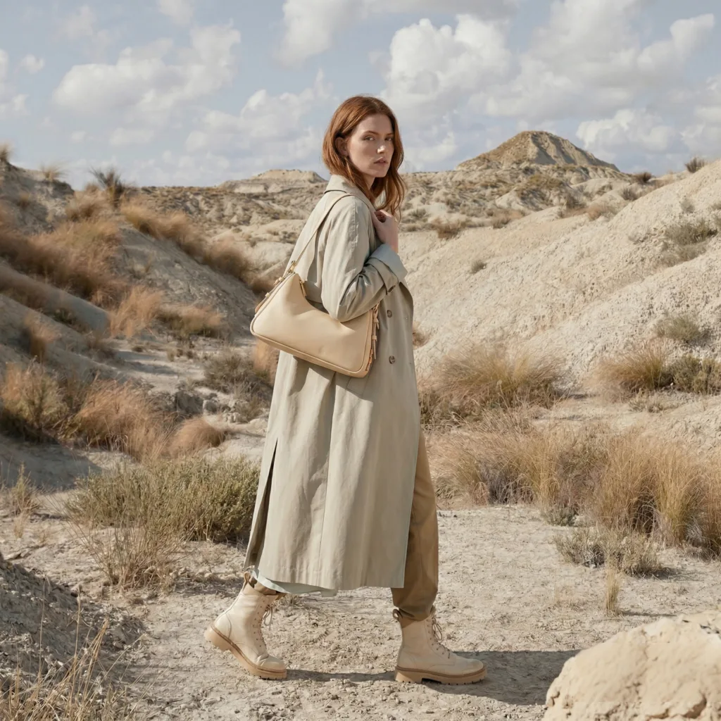 minimalist-beige  leather-shoulder bag-Sales scenario diagram