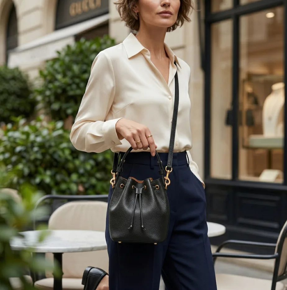 black-top-grain-cowhide-bucket-bag-sales scenario diagram