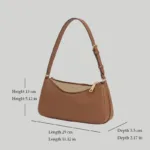Dimensions chart for B2B wholesale leather shoulder bag showing length 29cm height 13cm depth 5.5cm