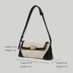 Dimensional sizing guide for structured canvas and leather trim commuter bag