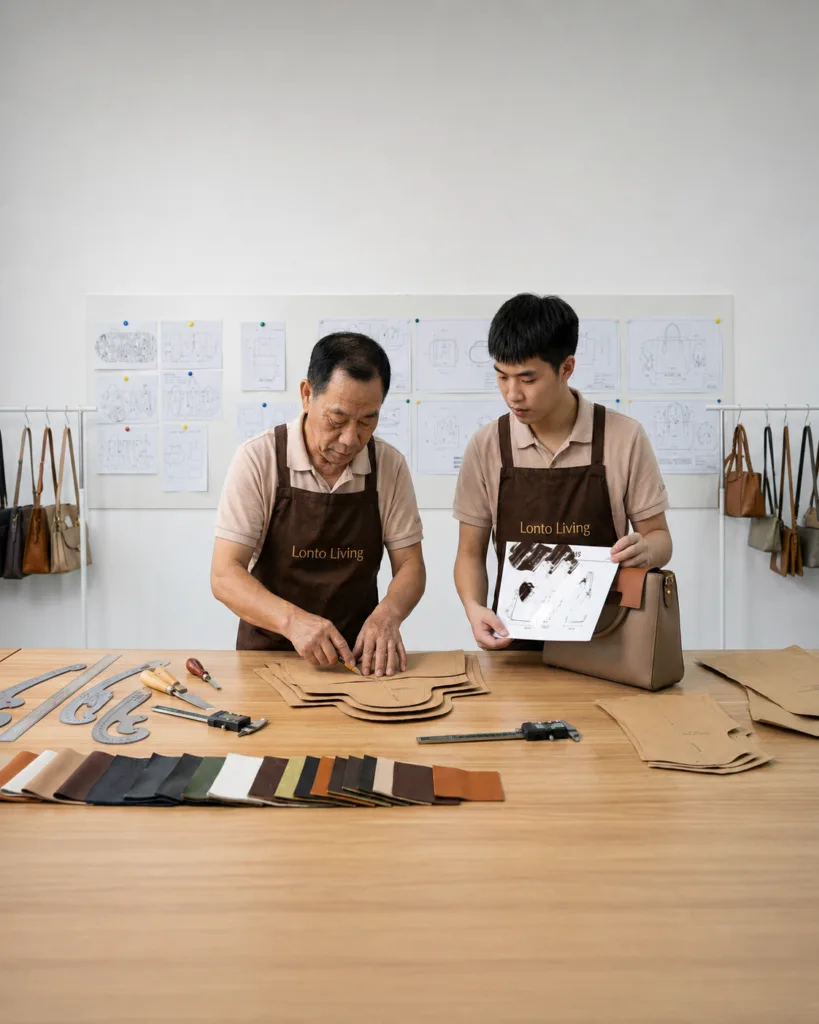 Sample Making, Sample support for structure, material, color and logo details.